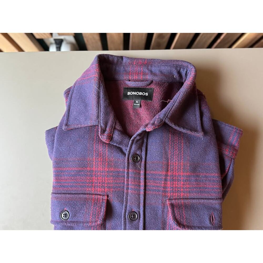 Bonobos Men's Heavyweight Flannel Shacket - Large - Good Used Condition